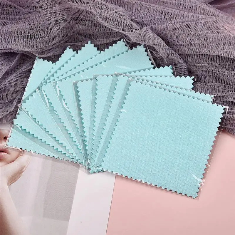 50/10 pcs 8x8 ซม.เงินผ้าขัดเครื่องประดับทําความสะอาด Anti Tarnish Reusable ผ้าเช็ดนุ่มเก็บเครื่องประดับ Shining เครื่องมือ