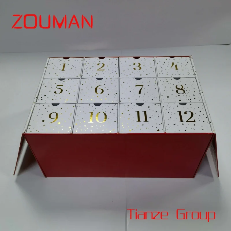 200 pieces , 2025 New custom advent calendar box cosmetic display box for perfume