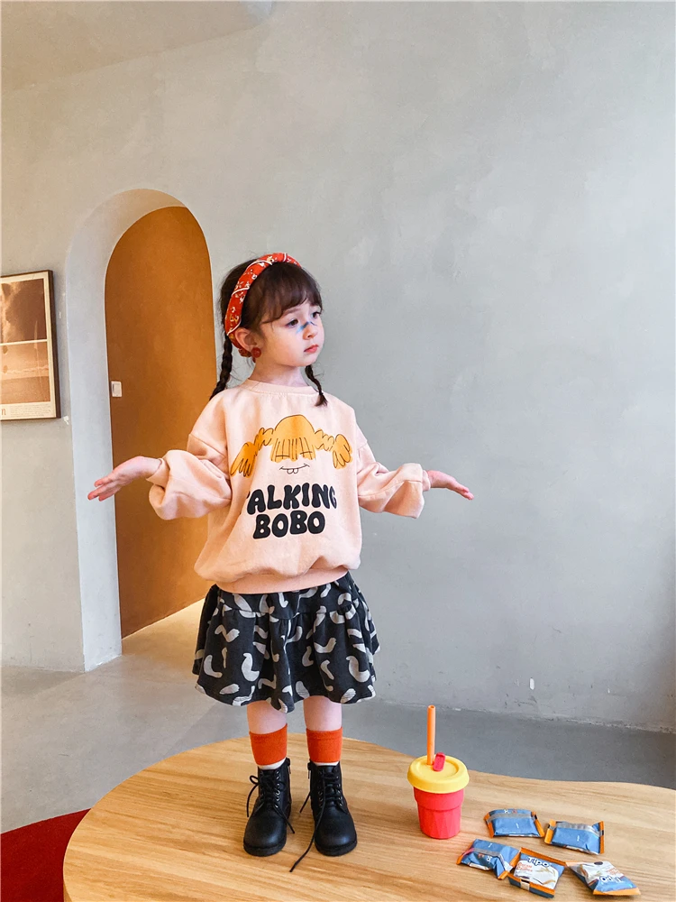 Sudadera con capucha de primavera y otoño para niños, sudadera Unisex con estampado de dibujos animados, Top de estilo europeo para niños y niñas