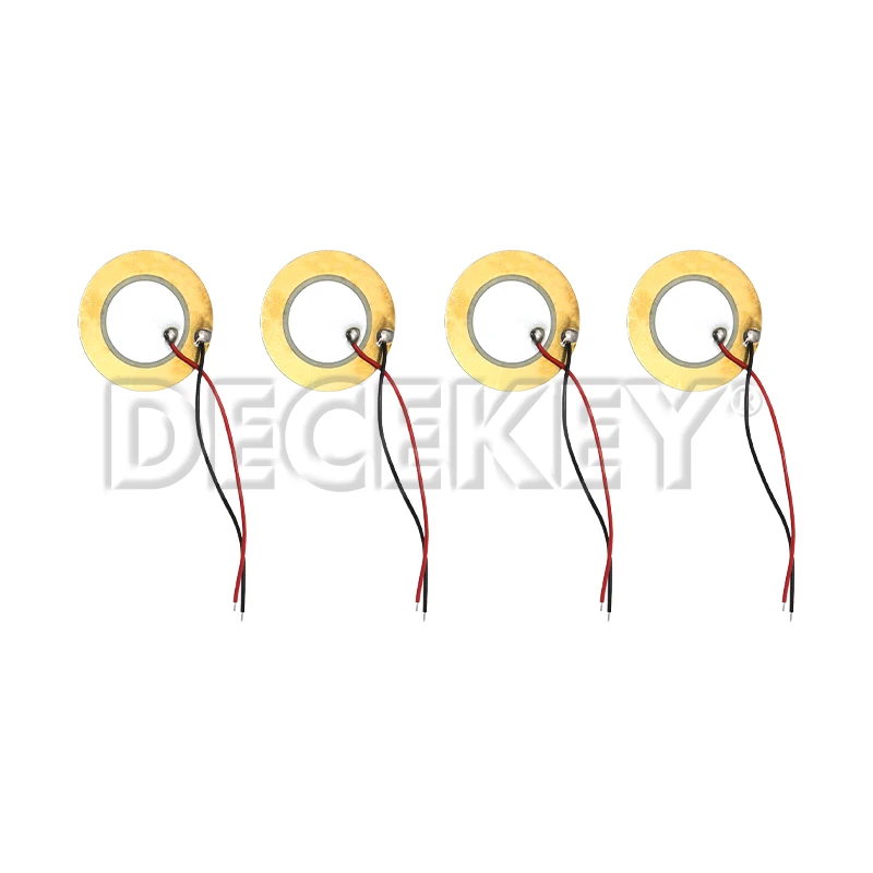 Placas de oblea de cerámica piezoeléctricas con cable, diámetro 12MM 15MM 18MM 20MM 27MM 35MM 50MM altavoz zumbador de cobre, 10/20 piezas