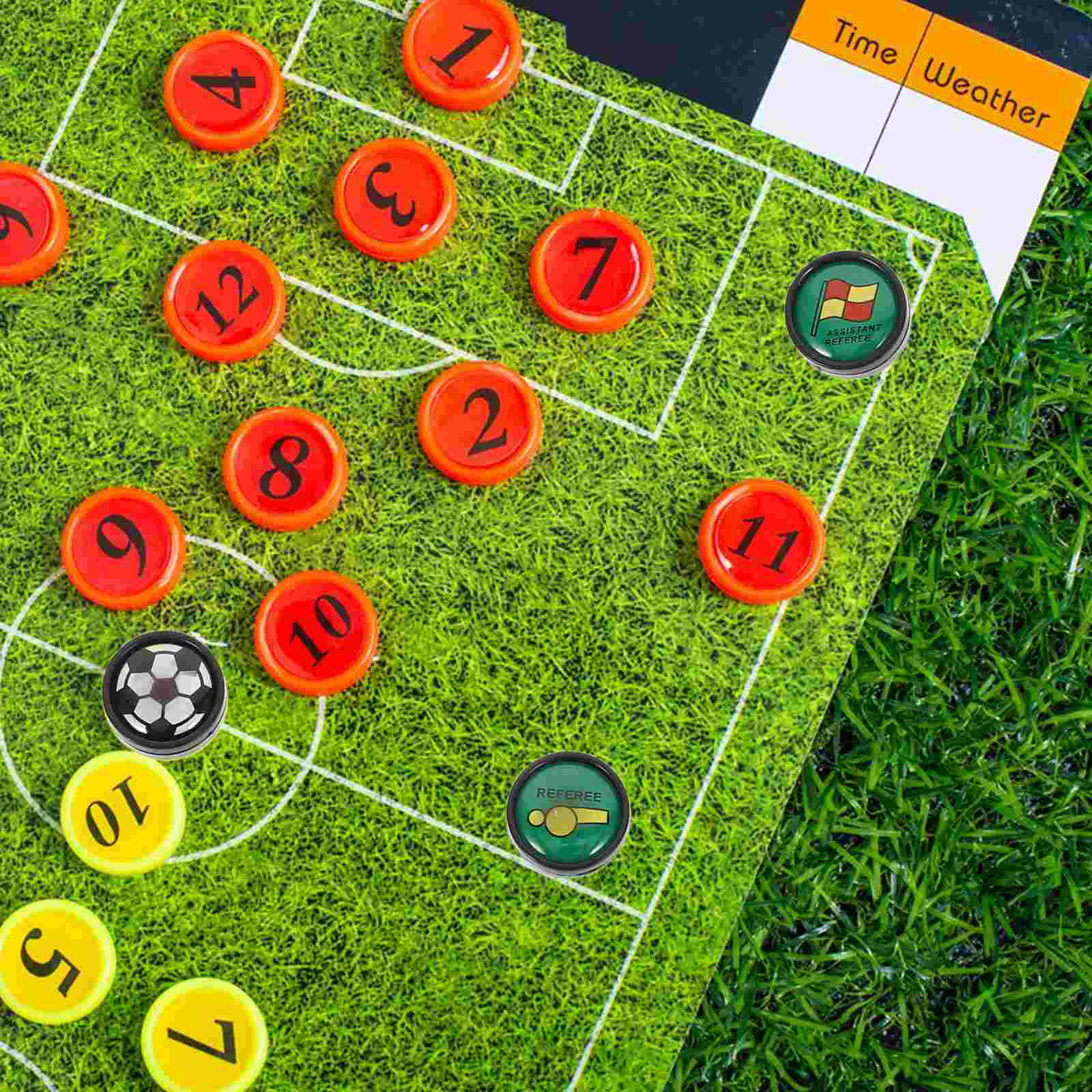 27-delige vervangende voetbalmagneten Bord Kleine voetbalscheidsrechter Genummerde speler