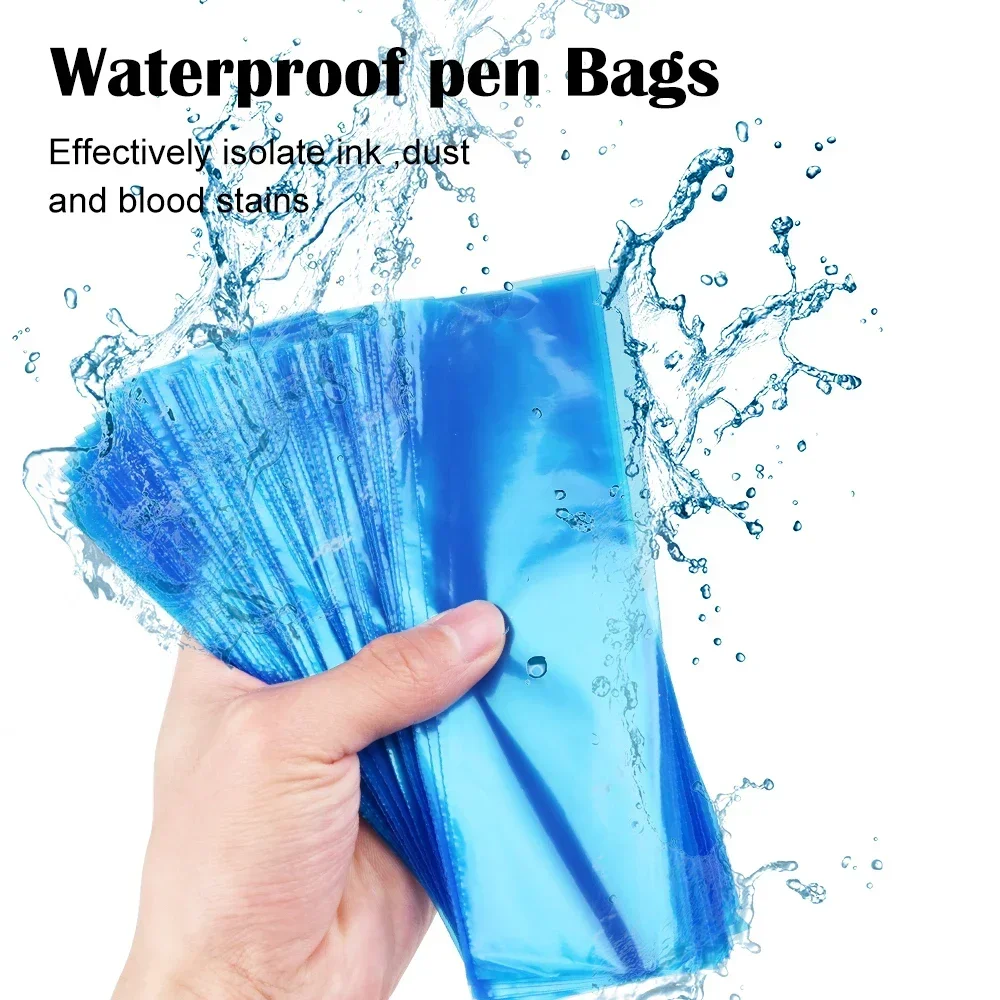 Descartável Tattoo Clip Cordão Mangas Cobre Sacos, Plástico Tattoo Machine Protection Bags, preto, rosa, azul, Acessórios, 100Pcs