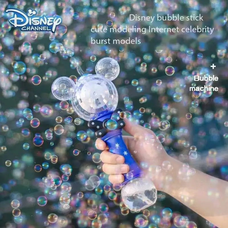 Miniso การ์ตูน Mickey Mouse อัตโนมัติเป่า Bubble Stick แสงและเพลงกันน้ําของเล่นสําหรับเด็กผู้หญิงของเล่นของขวัญ