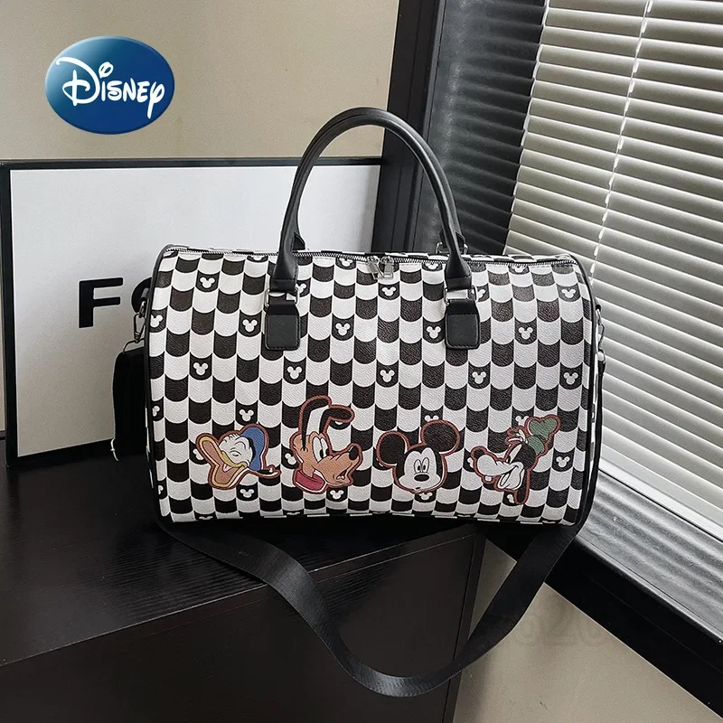 Disney Mickey ใหม่กระเป๋าเดินทางแบบพกพากระเป๋าถือแบรนด์หรูกระเป๋าเดินทางผู้หญิงขนาดใหญ่ความจุ Multi-Functional กระเป๋าเดินทางกระเป๋า