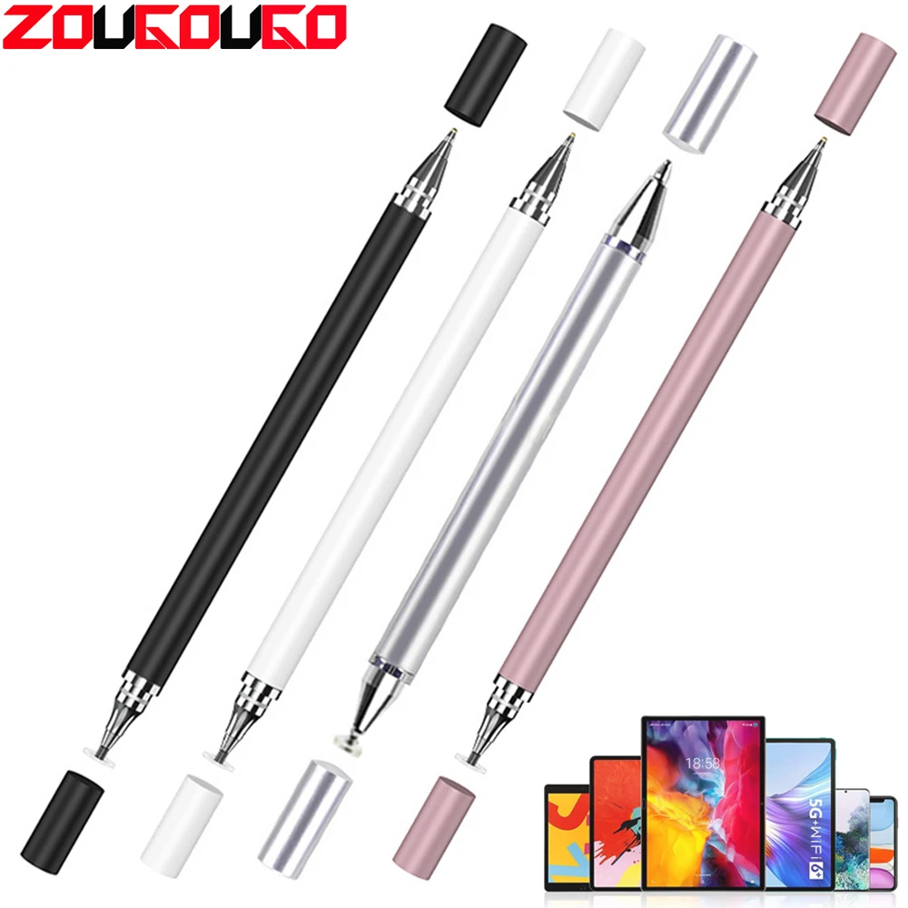 Lápiz capacitivo de dibujo fino y grueso para teléfono inteligente, lápiz capacitivo Universal para pantalla móvil Android, lápiz táctil para notas, 2 en 1