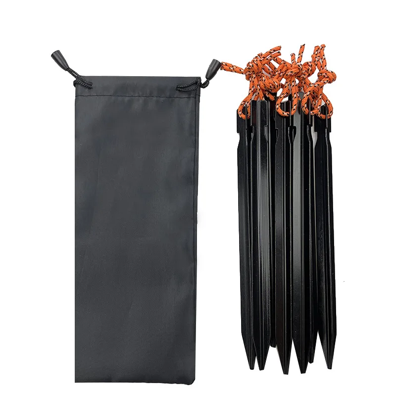 Pacoone 10 Cái/lốc 18Cm Lều Chốt Nhôm Tròn Lều Cổ Phần Hợp Kim Bạc Lều Chốt Ngoài Trời Móng Kèm Miếng