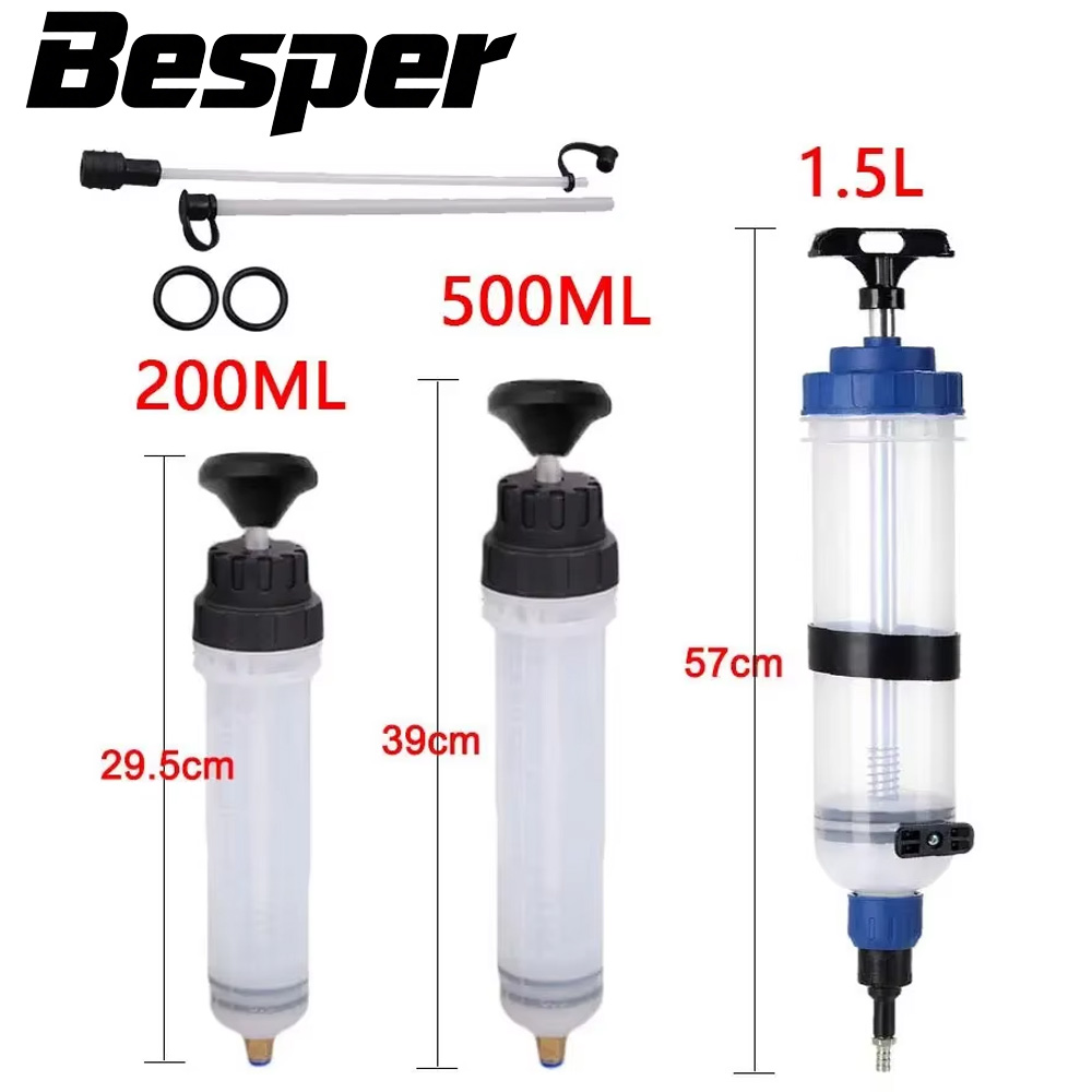 Auto Motorolie Vloeistofpomp Efficiënte Vacuüm Handmatige Inhalatie Spuit Stijl Motor Koolstofoverdracht Doorschijnend 500cc/1500cc