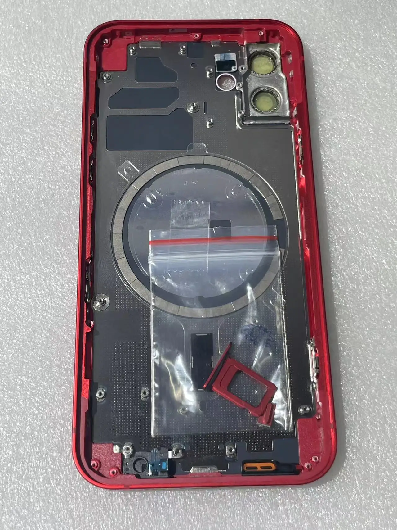 Vollständiger Verkauf 12-Rahmen mit hinterem Glas, mit Knopf und SIM-Tablett, mit Netz und Magnet