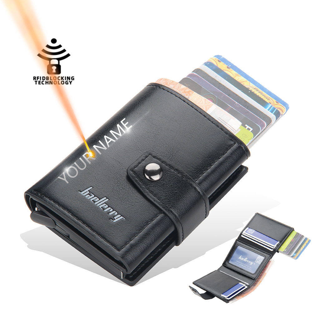 Baellerry RFID мужской кошелек для карт ID держатель для кредитных карт чехол кошелек высокого качества алюминиевый тонкий мини маленький мешок для денег кошельки