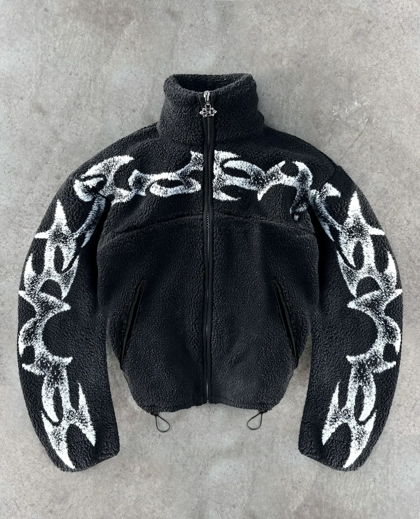 Rua legal jaqueta original gráfico impresso jaqueta gola vertical zíper outono-inverno novo retro clássico hip hop masculino e feminino