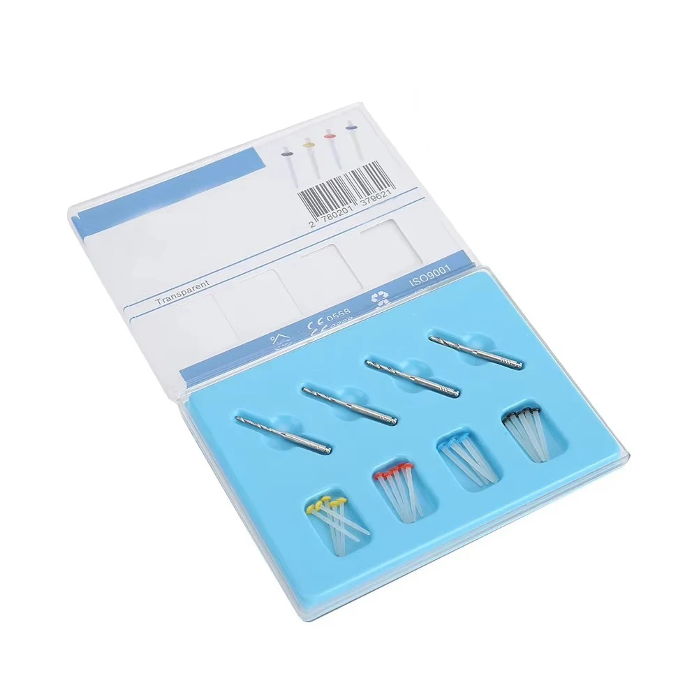 Multi-sizes Dental Fiber Post With Drill Kit Straight Screw Quartz Glass Fiber Resin Post Root Canal Tooth Restorative Materials