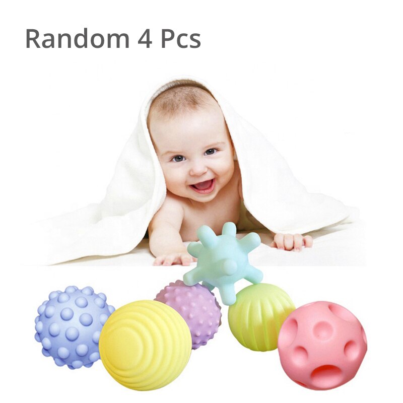 4PCS Set Caoutchouc Souple Multi-Texture Bébé Grab Ball Jouet Exercice Saisir Capacité Main Grab Ball
