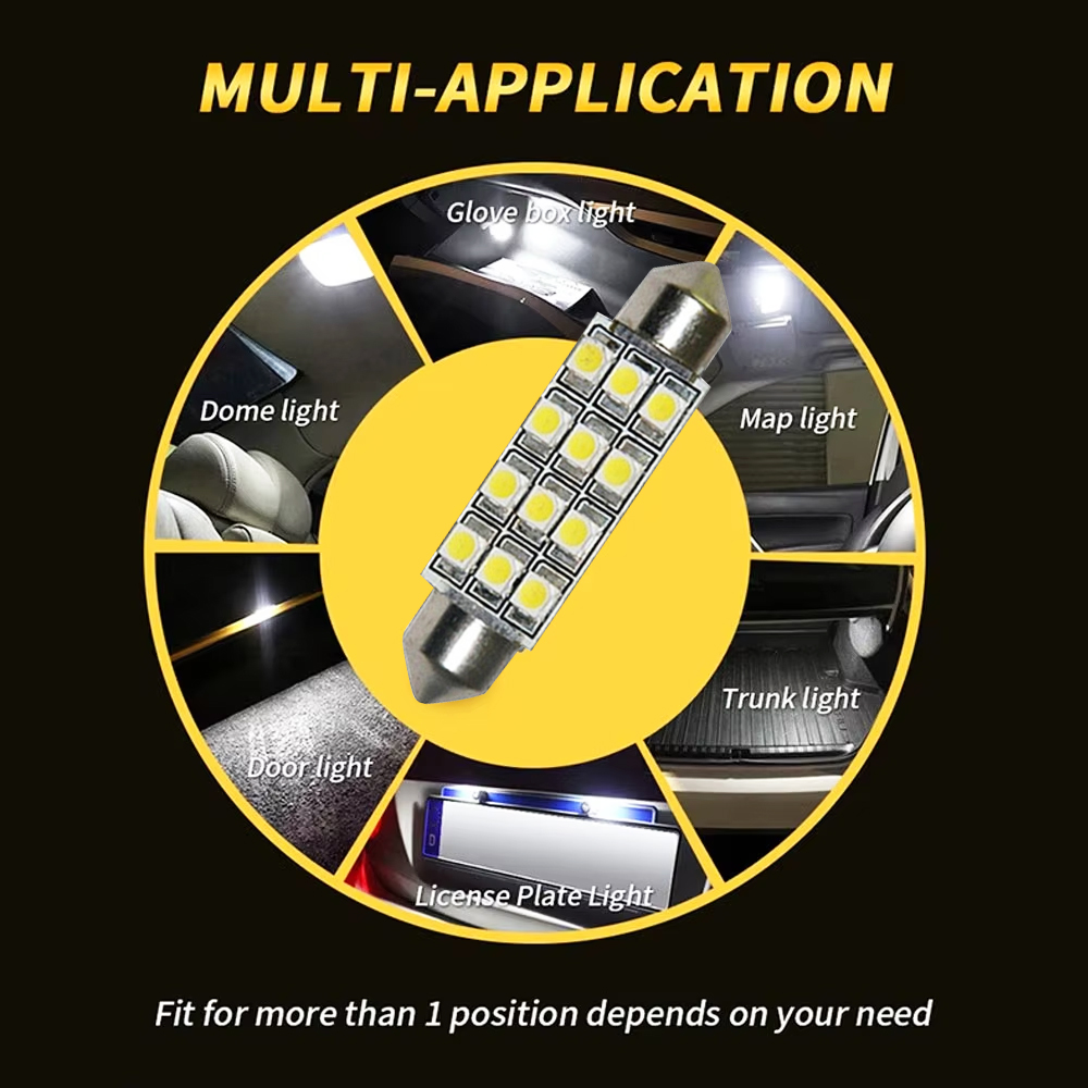 20/10/5 Uds 12 LED 3528-SMD luz para techo Interior de coche luz de matrícula de maletero luz de techo de 12V