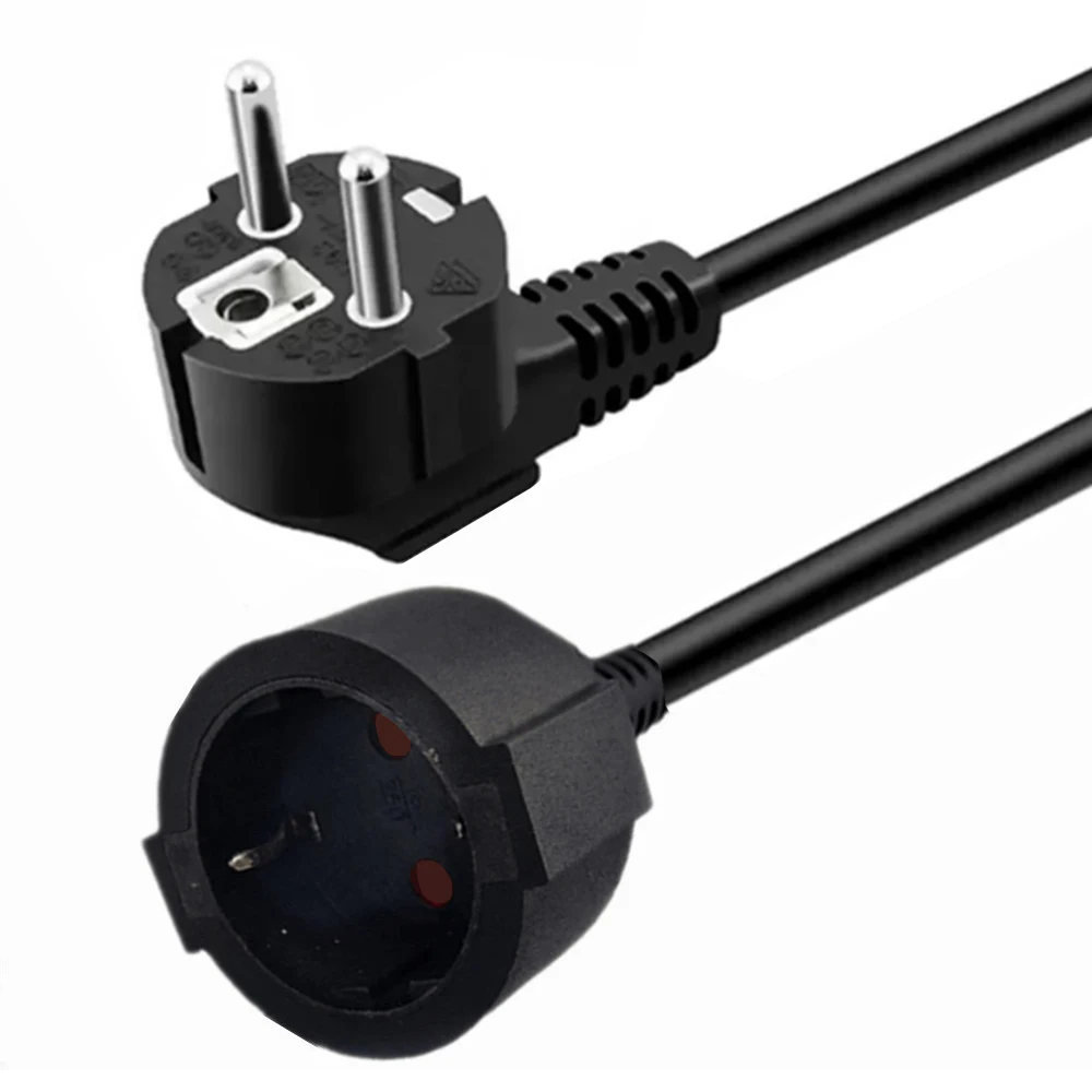 Cable de extensión de alimentación UE Euro CEE7 Schuko Cable de extensión de alimentación de red macho a hembra Cable de alimentación de extensión Schuko 5M/3M/1,5 M/1M