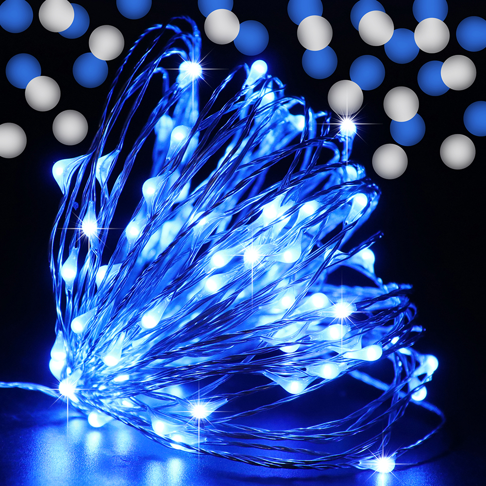 Led Lichterkette Kupferdraht String mit EU Stecker und Schalter 10/20/30/50M 12V Lampe für Weihnachtsbaum Hochzeit Party Dekoration