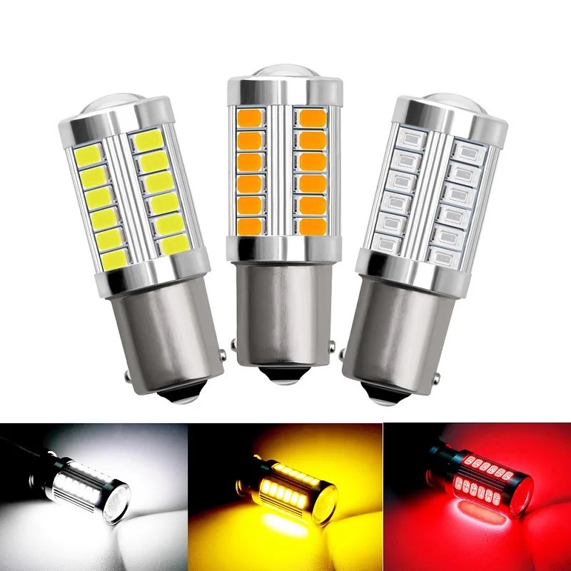2 Stuks 1157 P21/5W BAY15D 7440 7443 3157 1156 33SMD Super Heldere Remlichten mistlamp Auto Dagrijverlichting Stop Lampen 12V