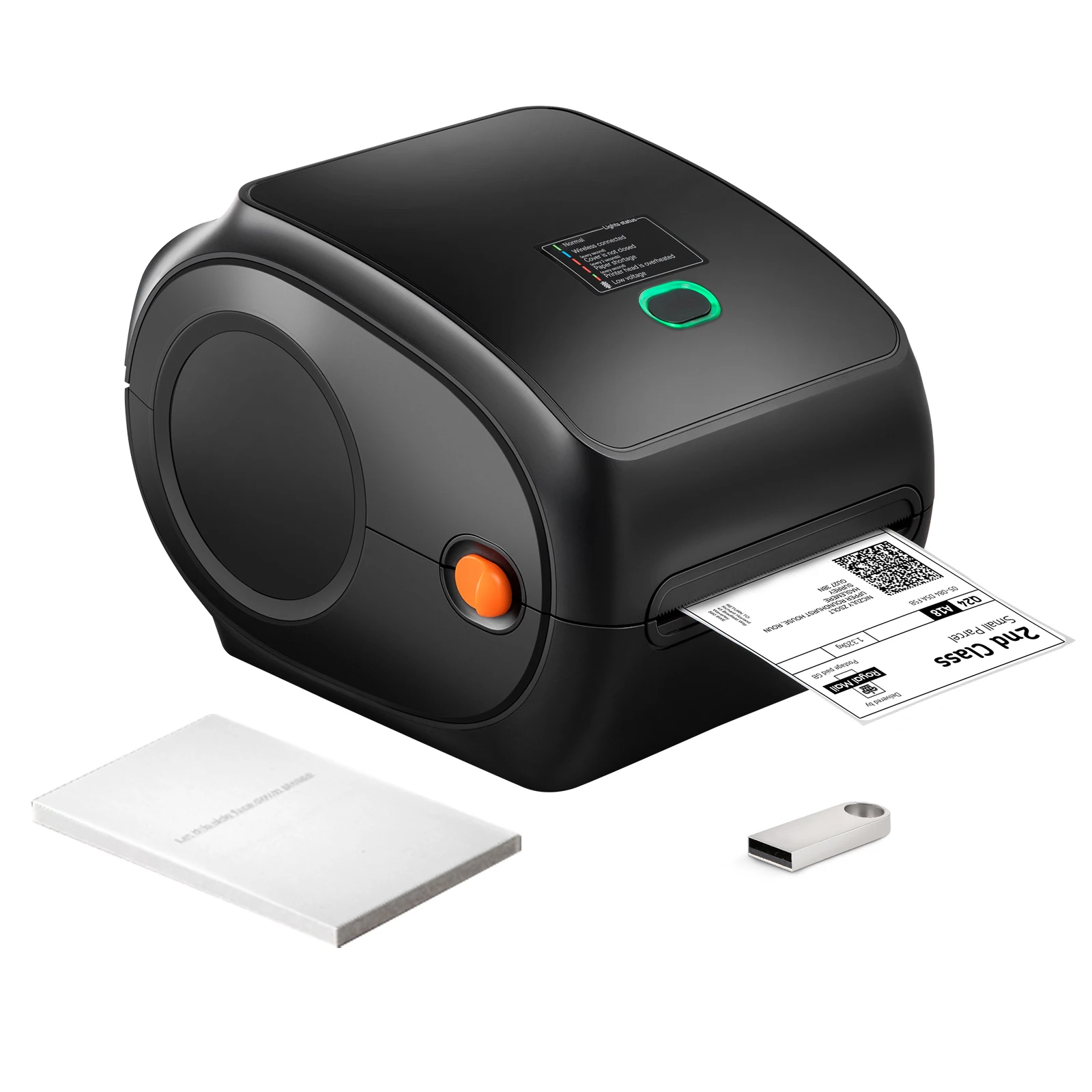 VEVOR Thermo-Etikettendrucker 300DPI Edikettendruckgerät  Labeldrucker 3600 Etiketten pro Stunde Versandetiketten Drucker Bluetooth/USB Automatische Etikettenerkennung Windows Mac OS Linux Chromebook