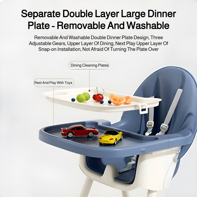 Baby chair children's dining chair household plastic foldable adjustable seat baby dining table port