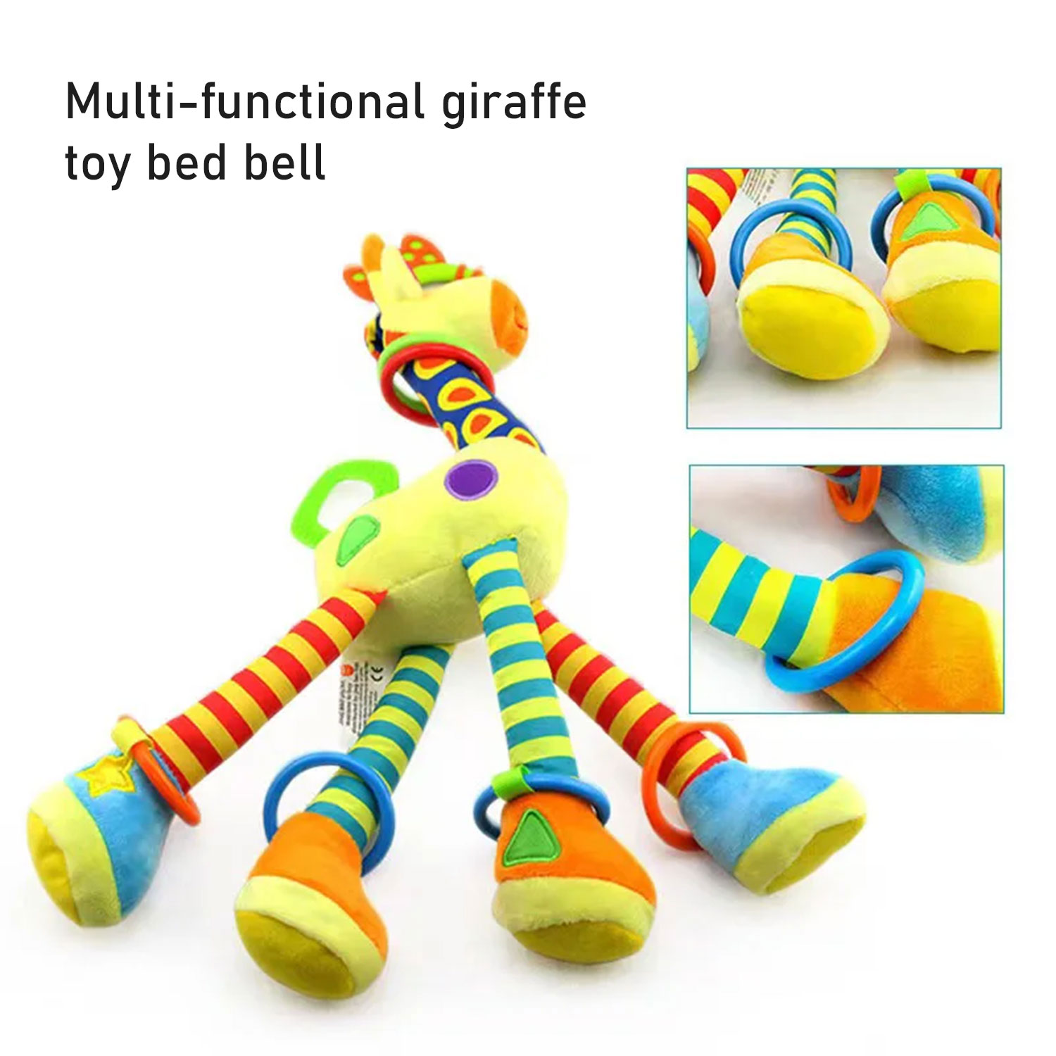 Zachte giraffe dier handbel rammelaar pluche loopstoeltje bed hangend speelgoed baby vroege onderwijs training zintuiglijk speelgoed