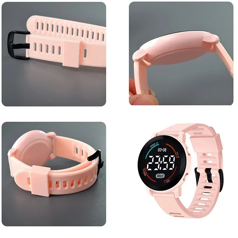 Relojes digitales LED para niños, Reloj deportivo luminoso resistente al agua para niños, Reloj de pulsera electrónico con correa de silicona para niños, Reloj Niño