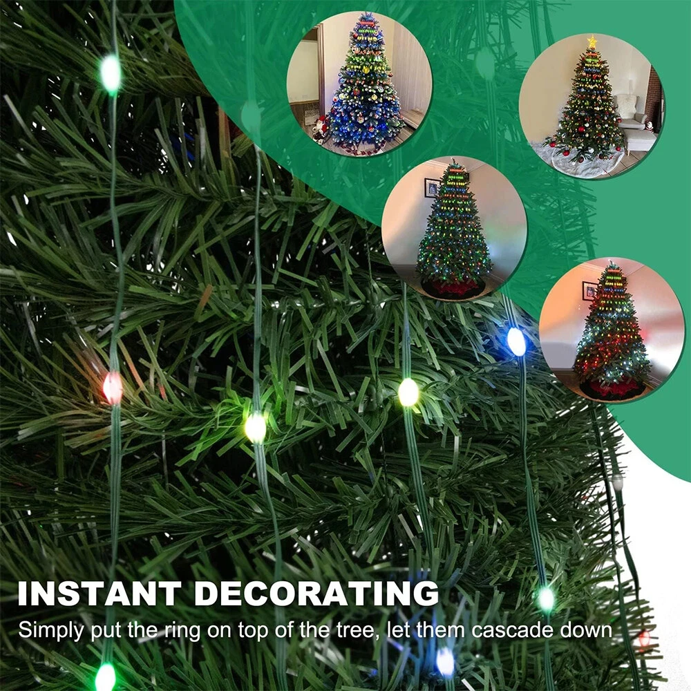 Smart Christmas Tree Lights RGB Multicolor LED Fairy Bluetooth App Control Lamp Timer Music Sync For Christmas Tree Decor