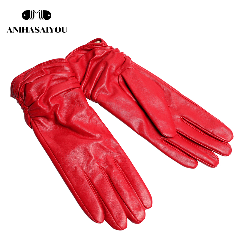 Guantes de cuero cortos para mujer, diseño de ajuste de muñeca, nuevos productos de moda, invierno, 2019
