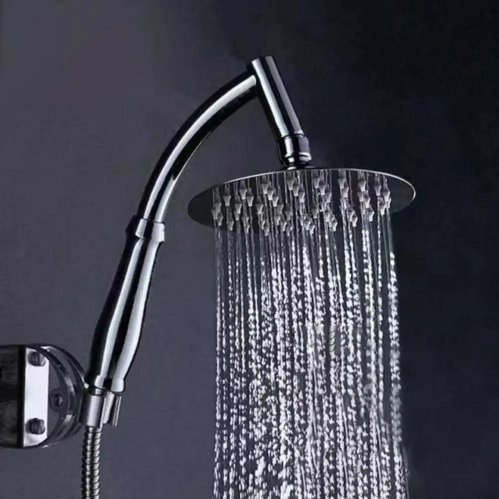 แรงดันสูงหัวฝักบัวสแตนเลสสตีลสแควร์หัวฝักบัวExtenderขนาดใหญ่โค้งShower Extension