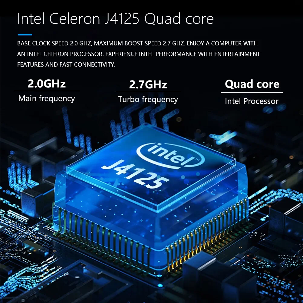 Portable Ultrabook PC Notebook, 15.6 Inch Intel Celeron J4125, 12G DDR4, 128GB, 256GB SSD, Windows 10 11 Pro, School Notebooks