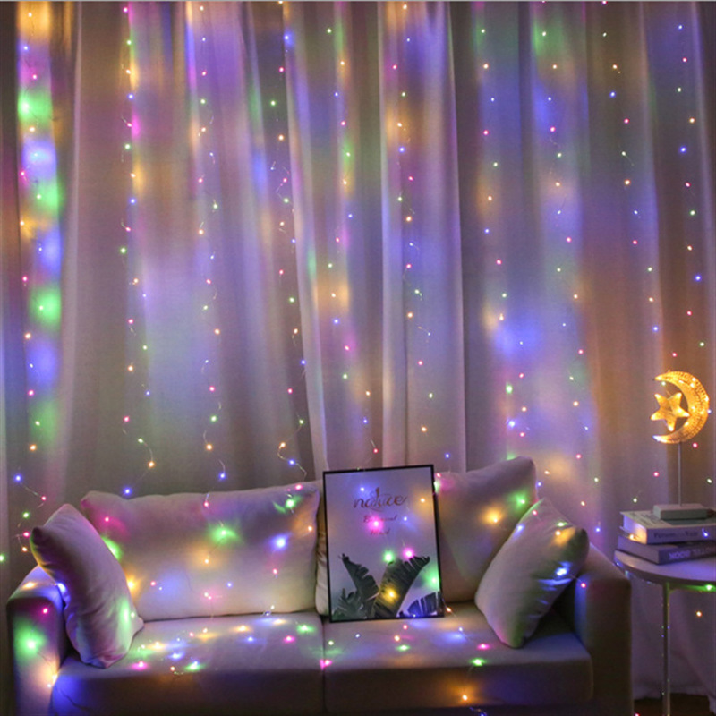 Garland Curtain for Room New Year's Wedding Christmas Lights Decorations Curtains For Home Festoon Led Light Decor Fairy Lights