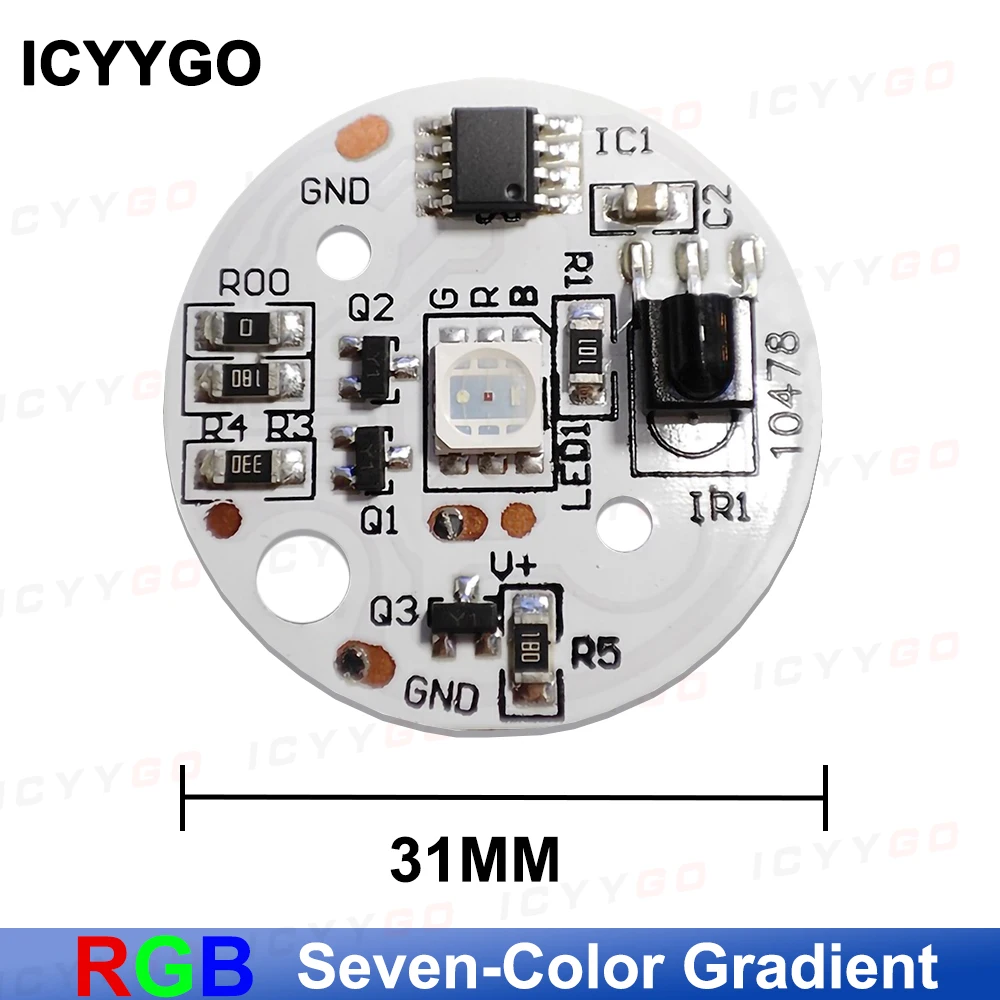 5V Light Source LED Light Panel Colorful Gradient RGB Remote Control Dual Color Temperature Switch Color Changing Night Light