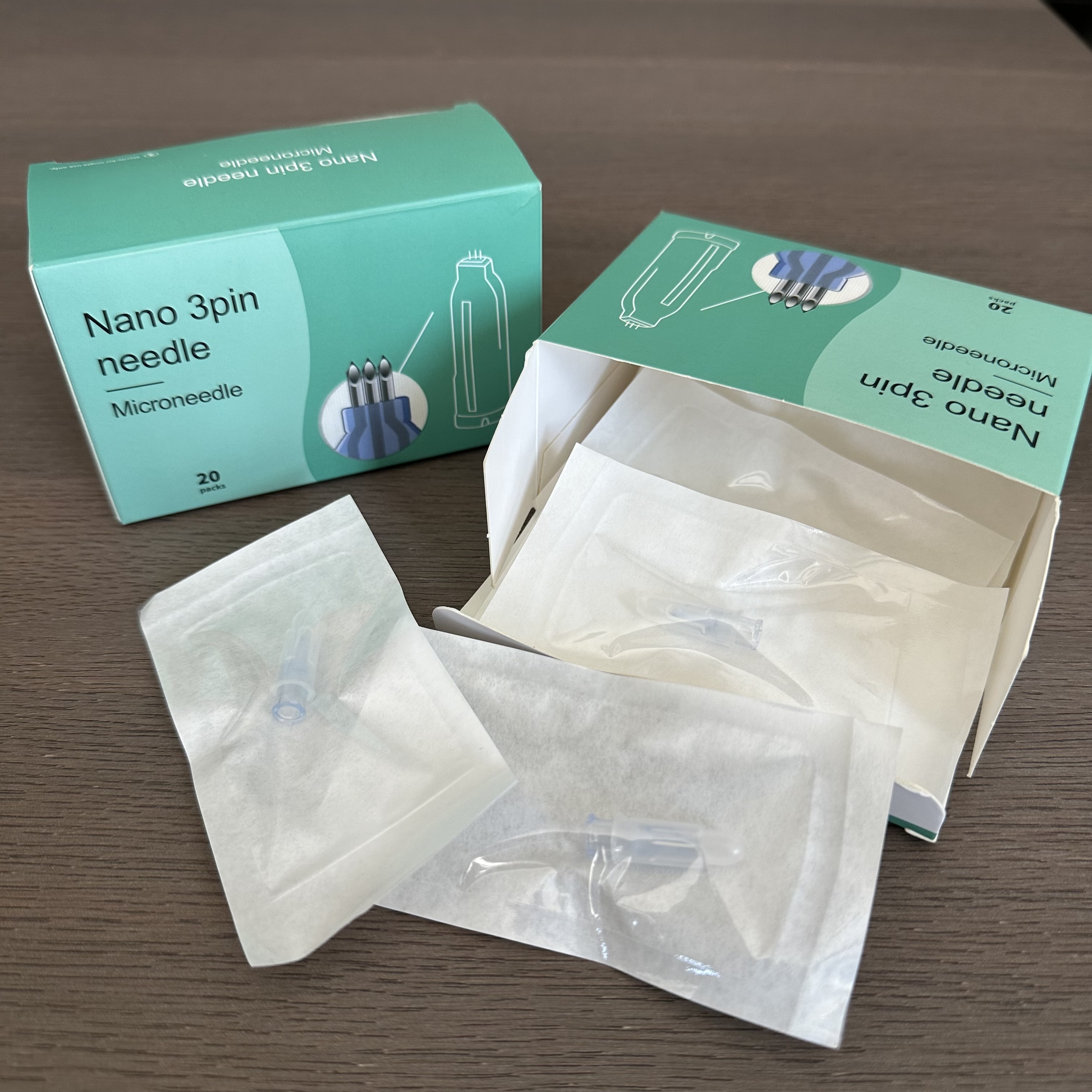 Nanosoft microagulha 3 pinos 34g 0.6/1.0/1.2/1.5 em torno do pescoço pálpebra estéril embalado cristal superfino multi agulha