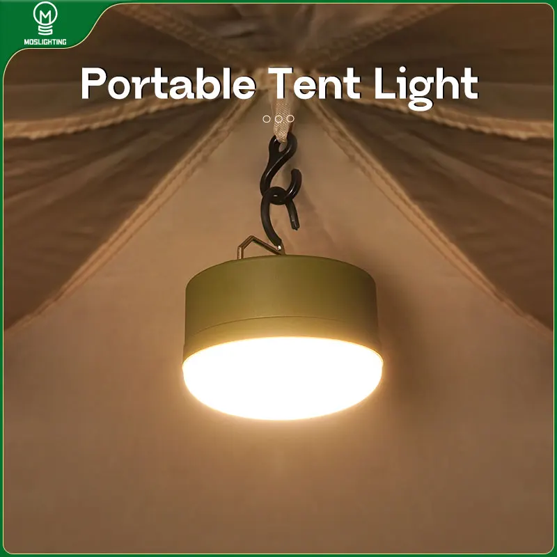 MOSLIGHTING Luz LED para acampar al aire libre 4 modos MiNi lámpara portátil para tienda colgante USB recargable portátil impermeable luz de emergencia