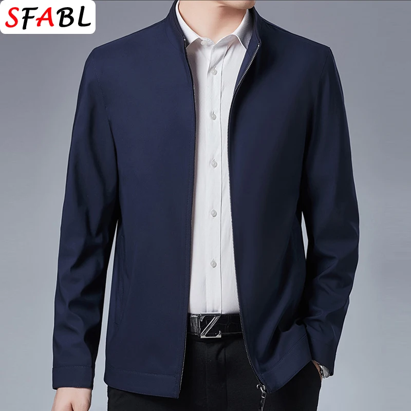 Jaqueta casual de negócios masculina, blazer de luxo masculino, casaco de escritório, monocromático, zíper de qualidade, casaco para outono, 3XL, qualidade, novo