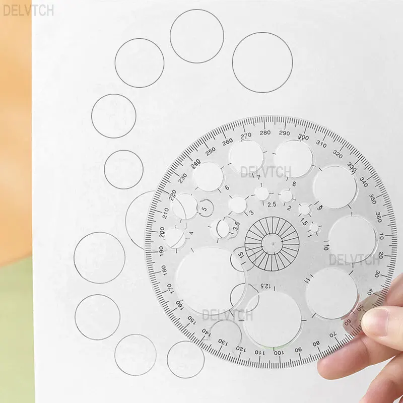 360 Degree Full Circle Instrument Protractor Ruler Drawing Template Measuring Tool For Math Architectural Drafting Art Design