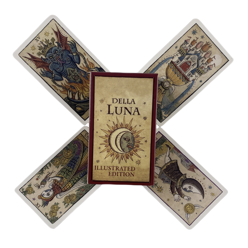Moon Tarot Della Luna Deck Cards A 89 Oracle English Visions Adivinhação Edição Ilustrada Borad Jogos
