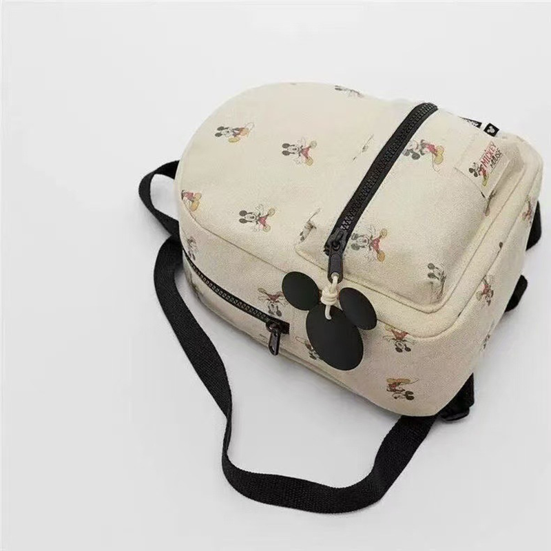 Mickey impressão disney nova mochila infantil mini bonito moda lona mochila pequena para presentes das crianças com pingente
