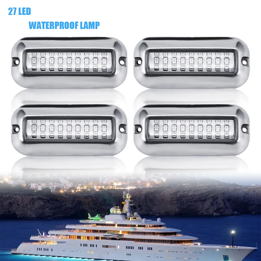 27LED 12V światło pawęży łodzi podwodny ponton statek morski akcesoria do łodzi lekkie wodoodporne światło morskie IP68