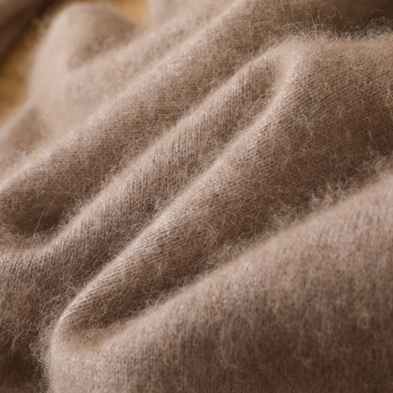 100% Pure Mink Cashmereเสื้อกันหนาวผู้ชายVคอPulloversถักขนาดใหญ่Minkเสื้อกันหนาวฤดูหนาวใหม่แขนยาวHigh-Endจัมเปอร์เสื้อ