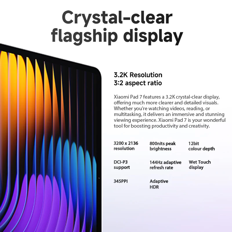 Xiaomi Pad 7 versión Global Mi Tablet Snapdragon 7+ Gen 3 11,2 "3,2 K 144Hz pantalla Adreno GPU 45W Turbo carga 8850mAh