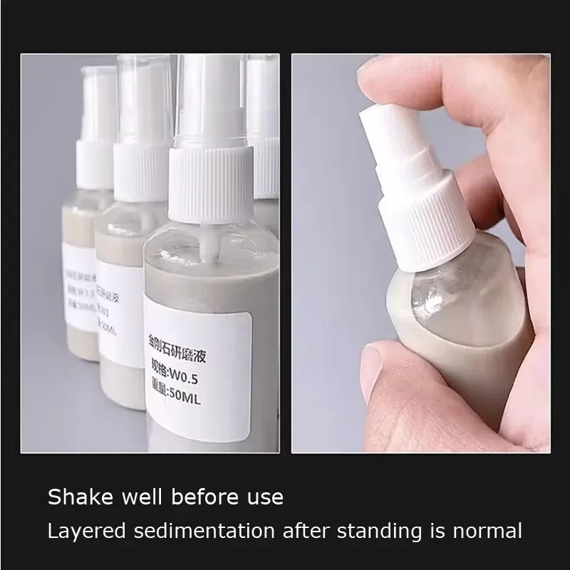 1PCS/50ml 다이아몬드 서스펜션 연삭 액체 0.18 ~ 40 um 금속 조직 분석 연마 유체 금속 보석 광택제 액체