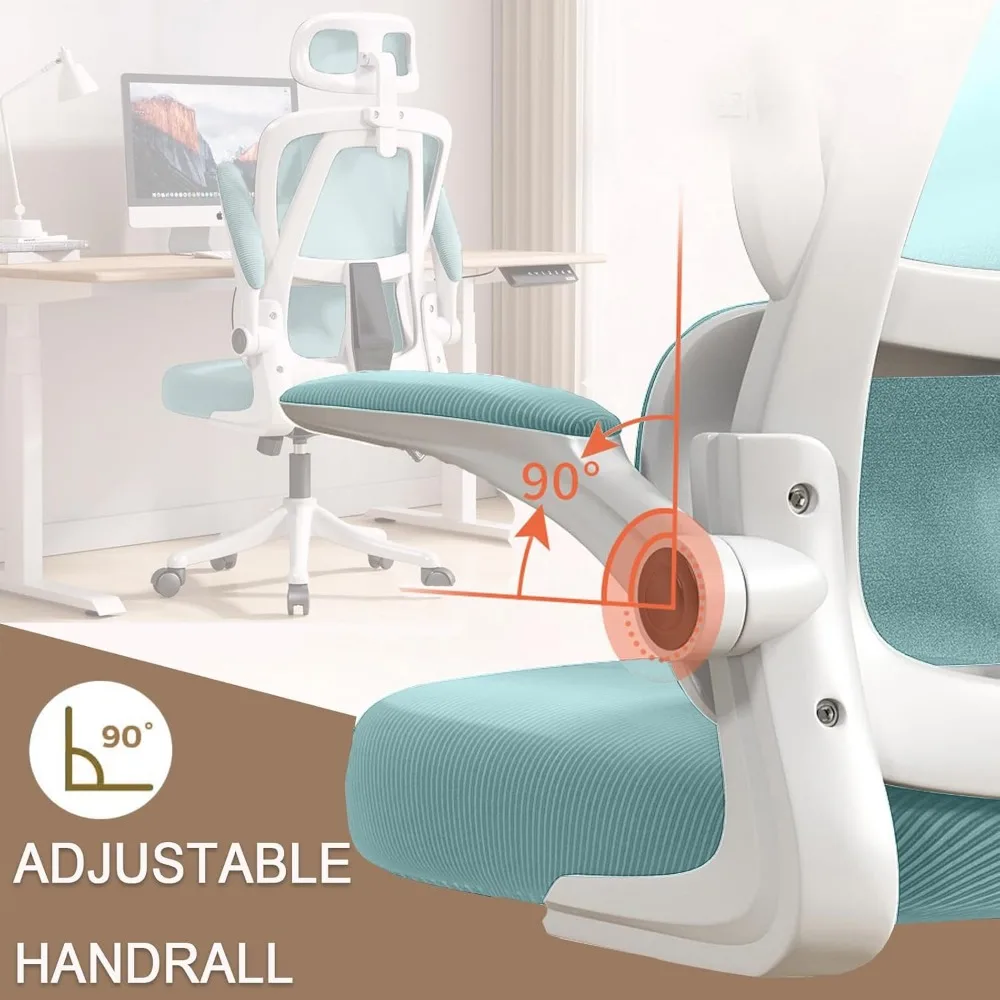 Office Chair Ergonomic Desk Chair with Lumbar Support Adjustable Headrest 3D Armrest and Lumbar Support for Home Office Chair