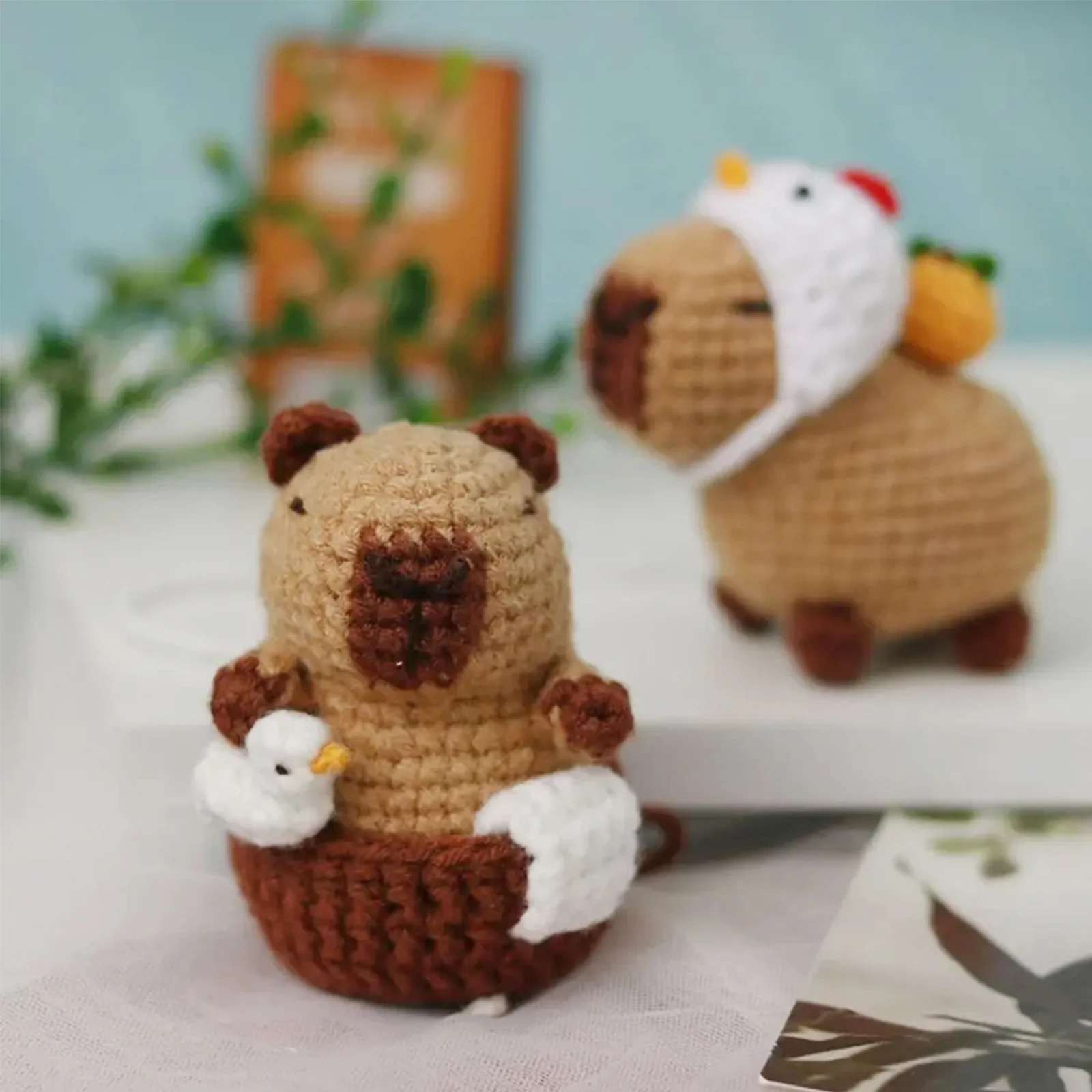 ชุดถัก Capybara, ชุดถักสัตว์น่ารัก, ของขวัญคริสต์มาส, ชุดถักสําหรับผู้เริ่มต้น, ชุดถักสําหรับคนรักงานฝีมือ,