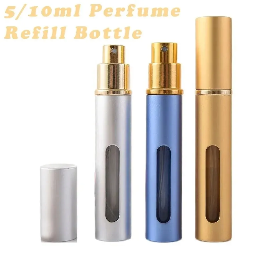 휴대용 금속 빈 유리 무화기 스프레이 펌프, 알루미늄 여행용 화장품 용기, 10ml