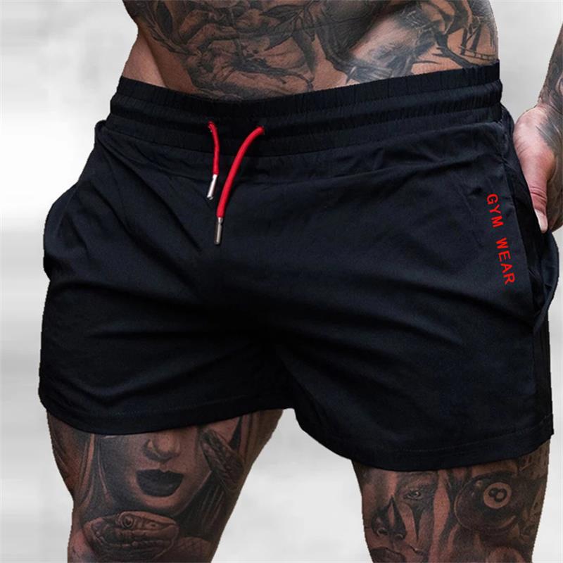 Pantalones cortos para hombre, pantalones cortos finos y ligeros para correr, pantalones cortos deportivos para sentadillas, ropa de gimnasio para hombre, pantalones cortos con cordón de secado rápido