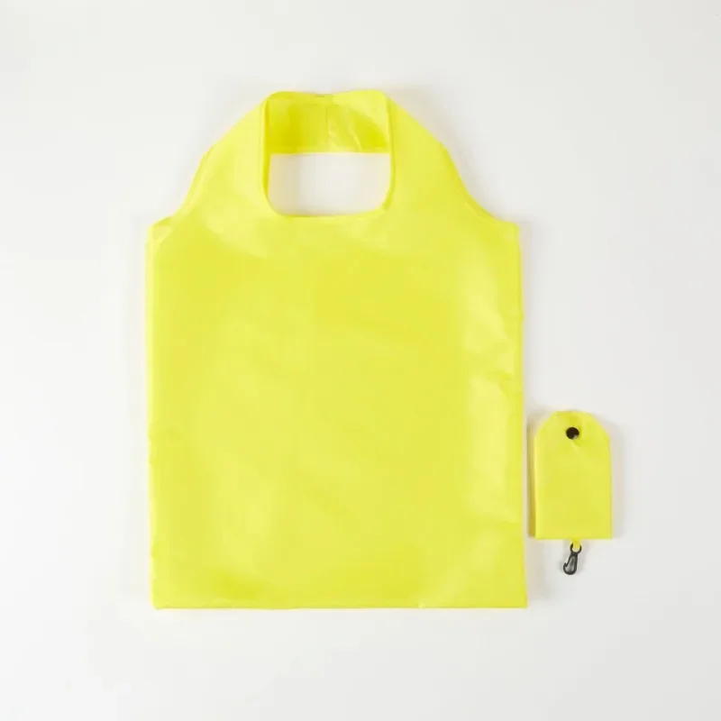 En el caso de las bolsas de compras ecológicas, plegables y reutilizables de color sólido para mujeres para comestibles de viaje de poliéster