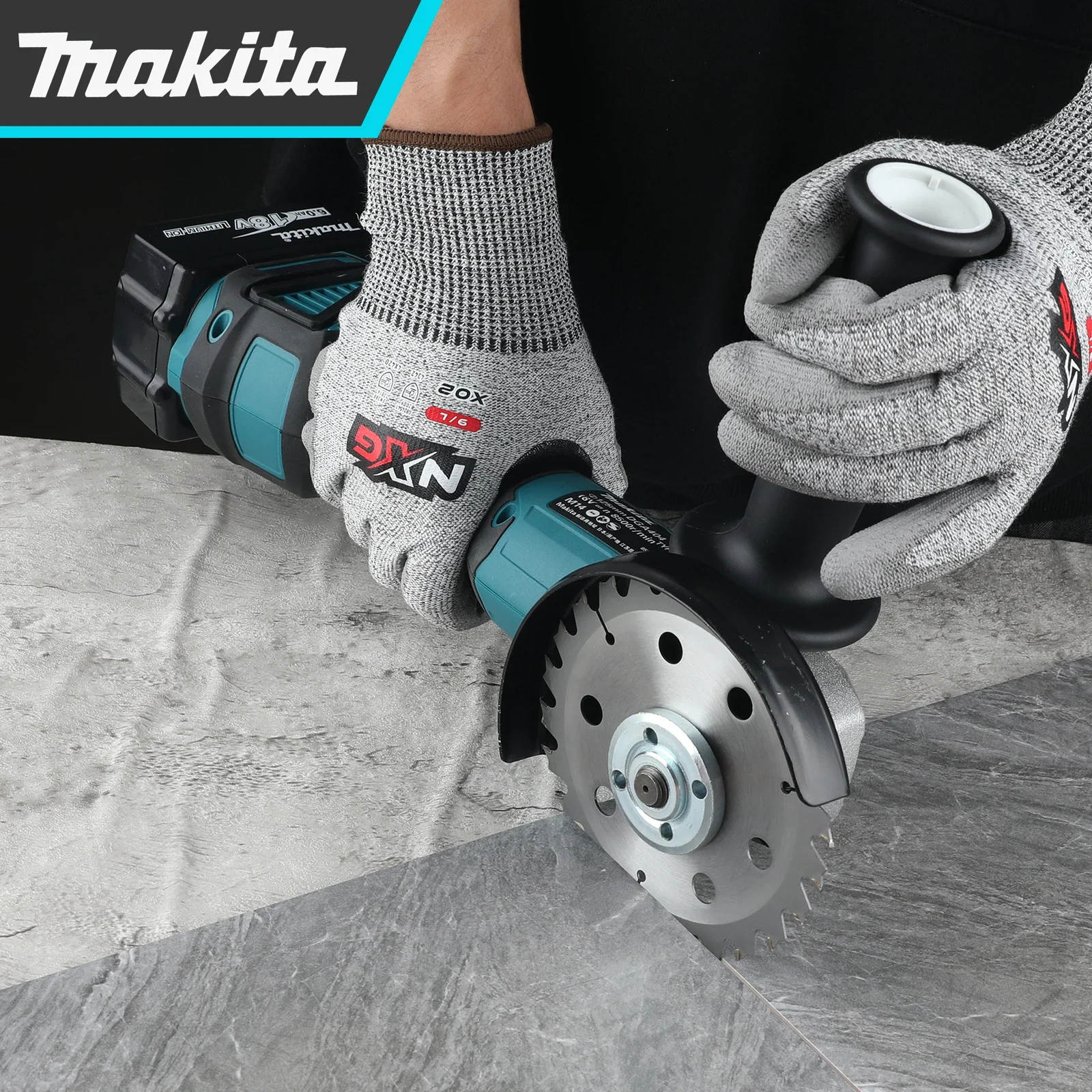 Makita DGA404 18V Brushless Lithium ion Angle Grinder with 125mm Large diameter Grinding Wheel rounder for Cutting and Polishing