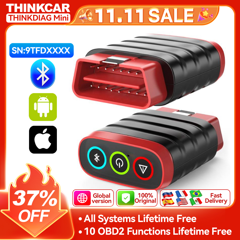 THINKCAR THINKDIAG MINI OBD2 Диагностический инструмент OE Полный системный автомобильный сканер для iOS Android Устройство считывания кодов неисправностей Бесплатное обновление