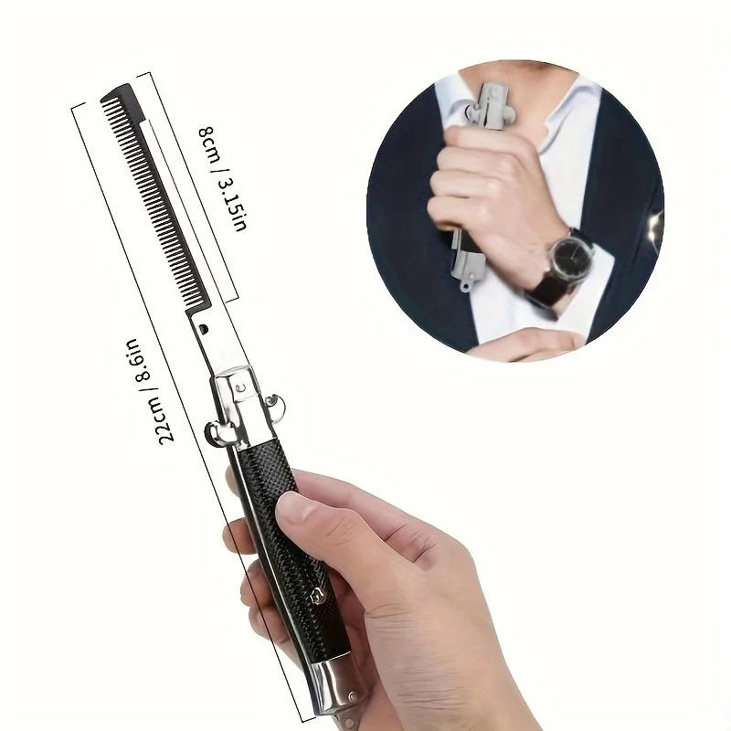 New Folding Spring Comb Automatic Combs Portable Foldable Knife Brushes Hair Trimmer Comb Brush Accessories