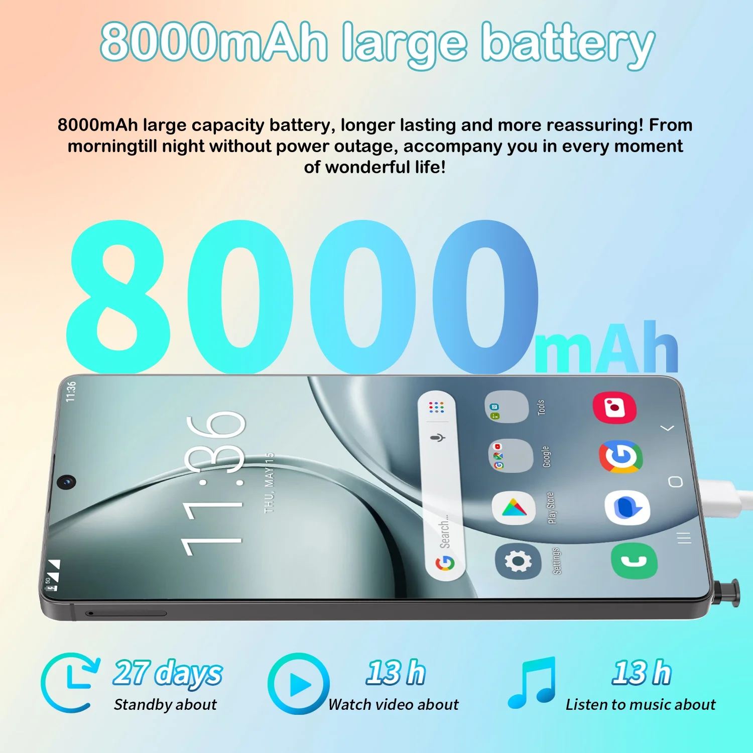 Caliente 2025 nuevo C40 Pro original inteligente 4G 5G tarjeta dual modo de espera dual sistema Android 14 versión global 108MP 8000mAh batería