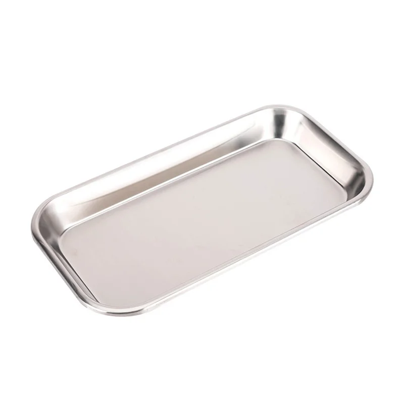 1PC Edelstahl Kosmetische Ablage Tattoo Ausrüstung Tablett Arzt Chirurgie Dental Tablett Gefälschte Nagel Tablett Werkzeug
